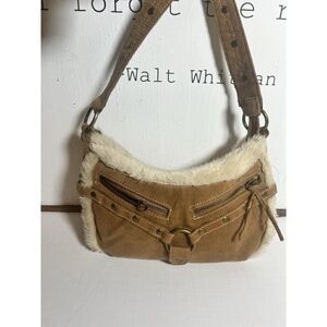 Womens Faux Penny Lane Purse Bag One Size Tan  90s Casual Boho